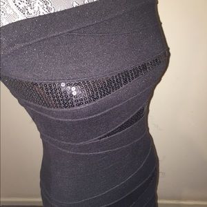 Strapless bodycon dress black L