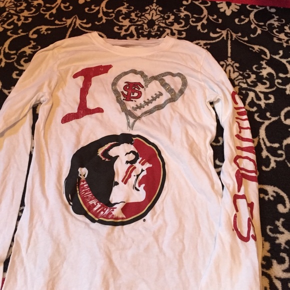 2 FSU Seminole Tshirts. 1 v-neck, 1 long sleeve - Picture 3 of 4