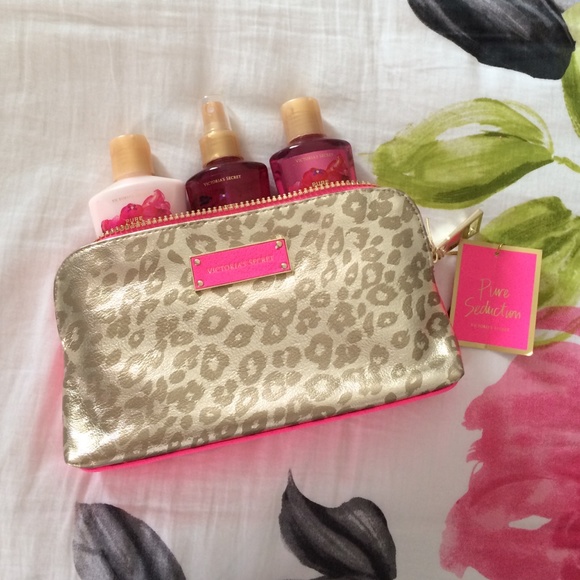 Victoria's Secret makeup bag and body products