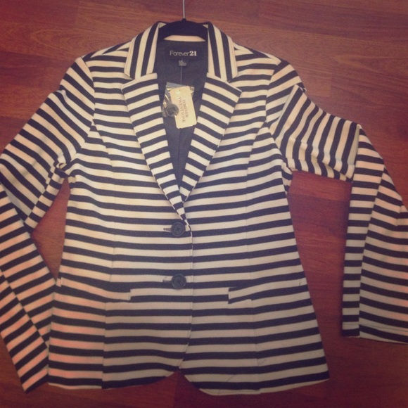 nwt forever 21 stripped blazer size large