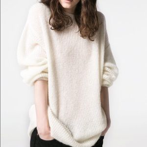MANGO mohair blend long sweater