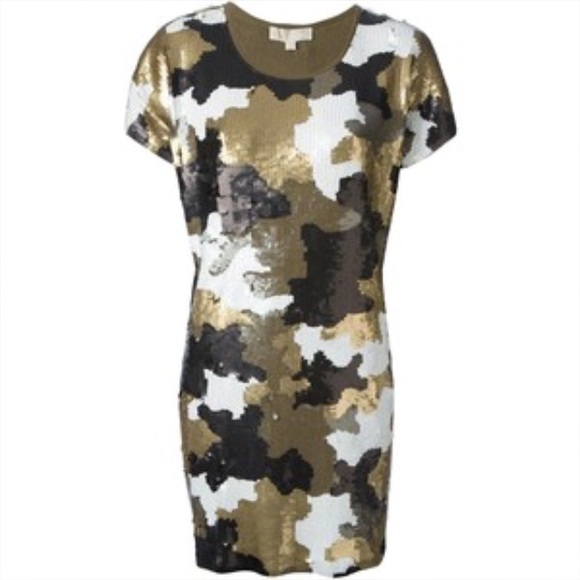 Michael Kors Camo Sequins Dress