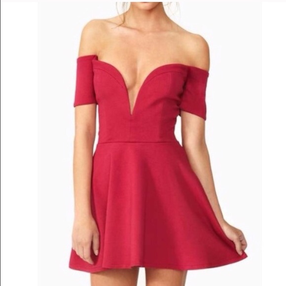 off the shoulder pink dress