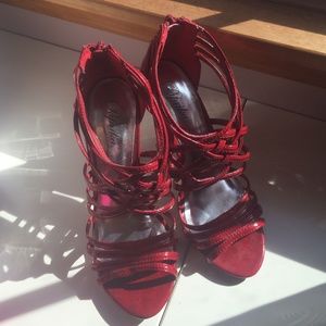 Red Strappy Heels