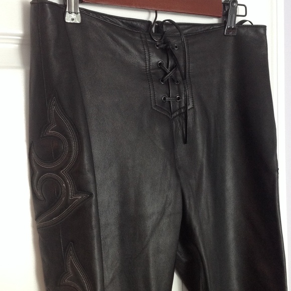 Bebe Classic -100% Black Leather Pants
