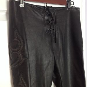 Bebe Classic -100% Black Leather Pants