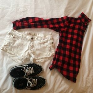 Distressed white Hollister shorts