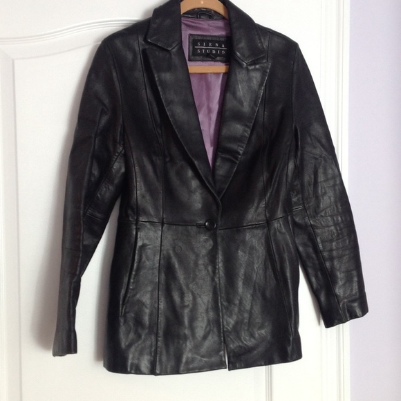 Classic Black 100% Leather Blazer