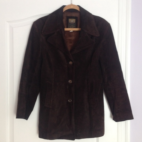 Vintage 100% Suede Leather Chocolate Brown Jacket.