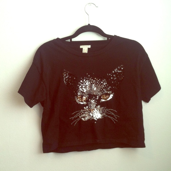 Sequin Cat Crop Top(small) From Forever 21