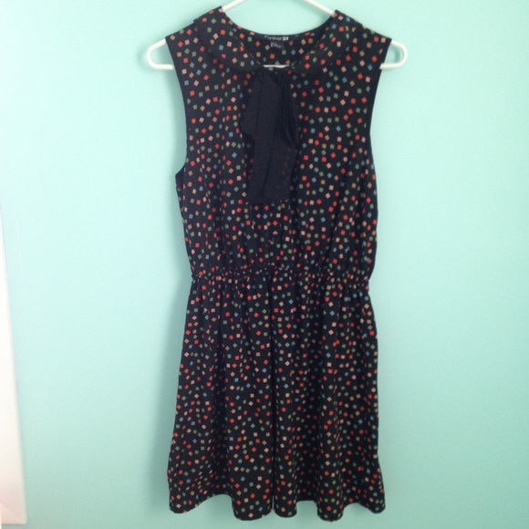 Forever 21 Black Colorful Geometric Print Dress