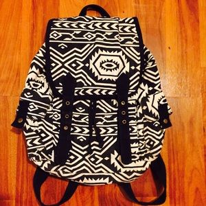 Charlotte Russe Black & White Tribal BackPack