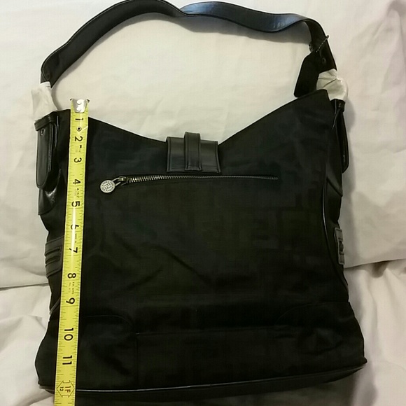 Flash Sale! Black Bag w/ F prints & Gold Hardware - Picture 2 of 4