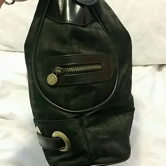 Flash Sale! Black Bag w/ F prints & Gold Hardware - Picture 3 of 4