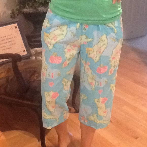 Lilly Pulitzer Capri pants.  Draw string waist.