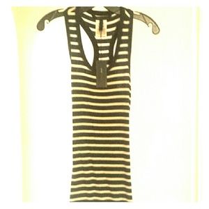Navy blue striped BCBG tank