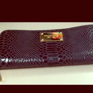 MK black snake skin wallet