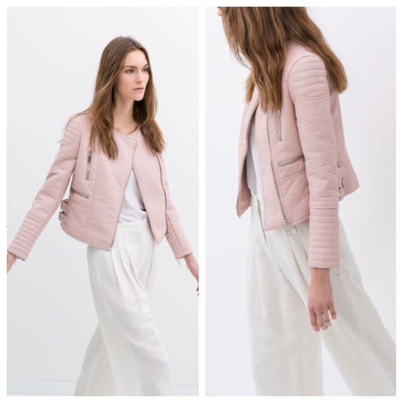 ❌SOLD IN BUNDLE: ZARA Pastel Faux Leather Jacket - Picture 2 of 4