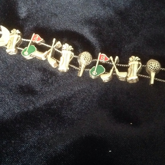 Goldtone Bracelet With Golf Motif -REDUCED