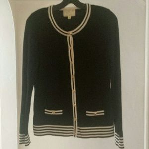 Nautical black sweater with gold buttons