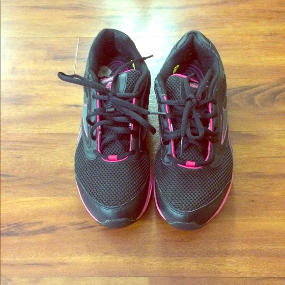 Pink and Black Reeboks