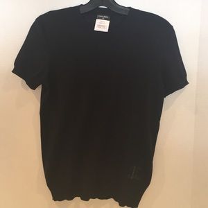 Chanel fall13 blue shortsleeve sweater size 38/8