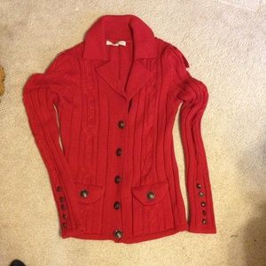 Forever 21 red button up sweater