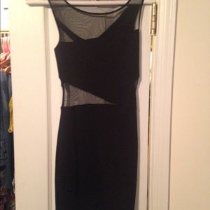 Black bodycon sheer dress