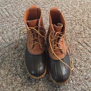 L. L. Bean women's duck boots brown and tan size 7
