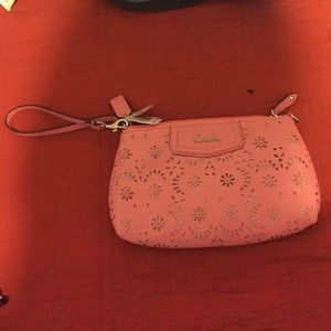 Pink coach wristlet