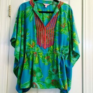 Lilly Pulitzer Kaftan Style Blouse Shirt size S/M