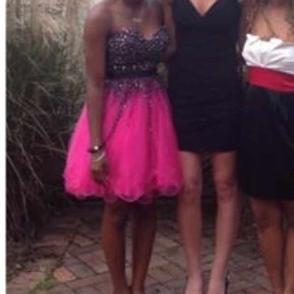 Black and Pink Homecoming Dress