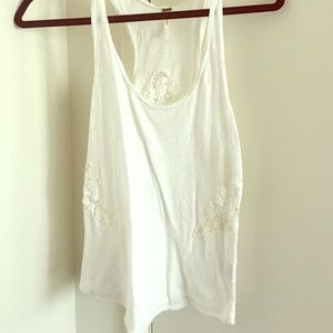 FP white racer back crochet top