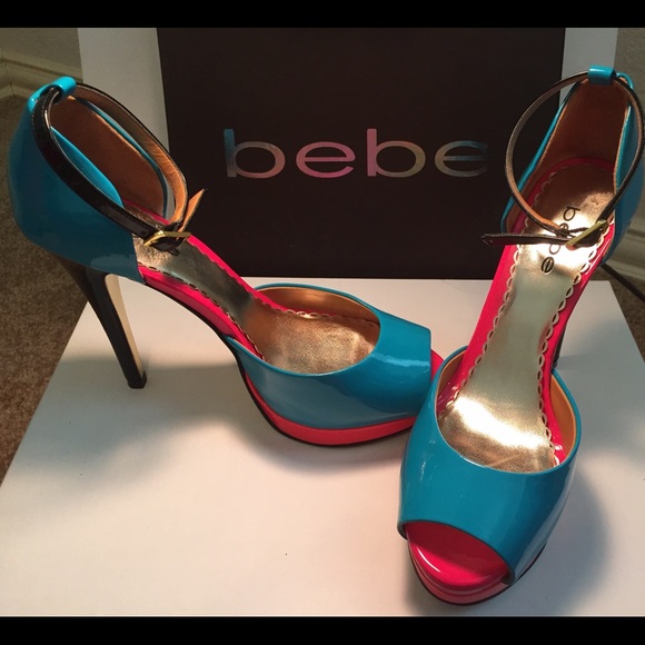 Multi-colored high heels.