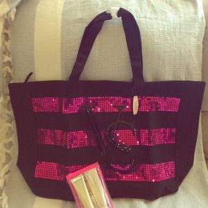 Victoria's Secret sequined tote bag