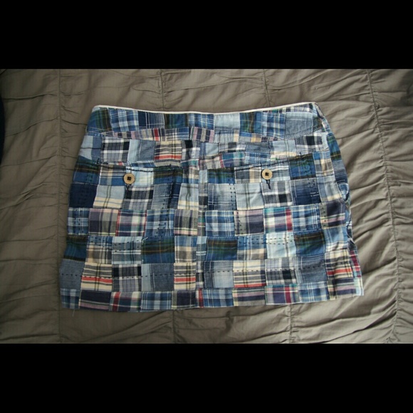 American Eagle Blue Plaid Quilted Skirt - Picture 4 of 4