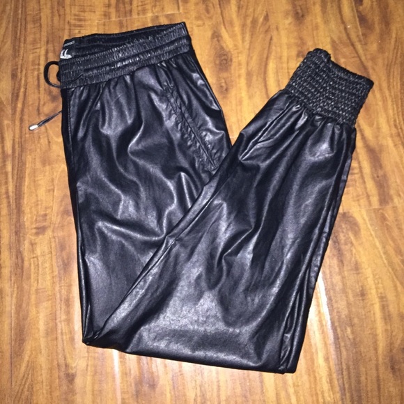Leather joggers