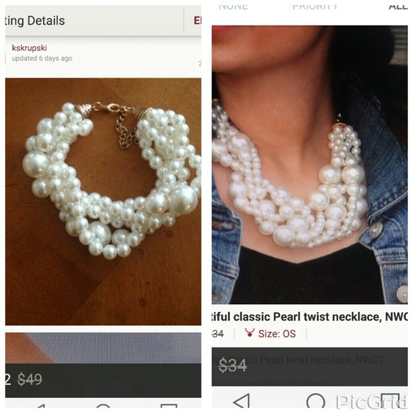 Beautiful classic Pearl twist necklace and brac le