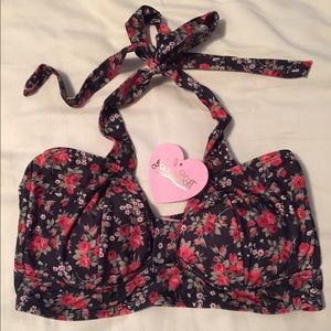 Vintage Floral Bikini Top