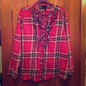 Lane Bryant Checkered Button Down