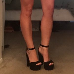 Black ankle strap heels