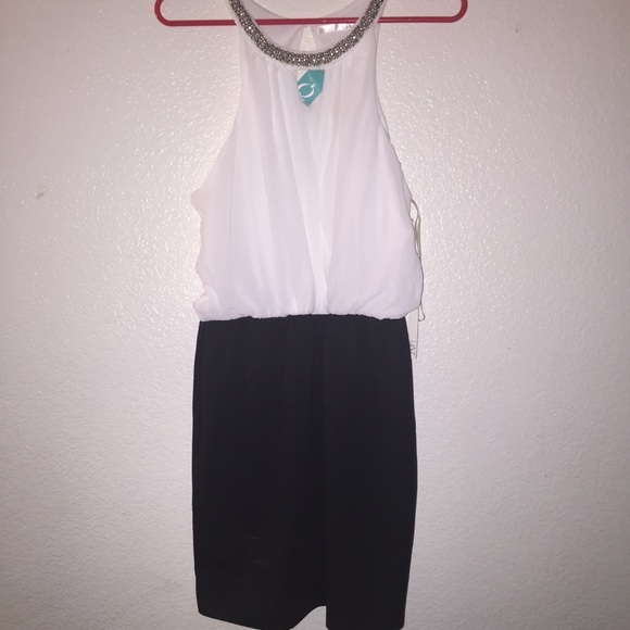 White and black dress