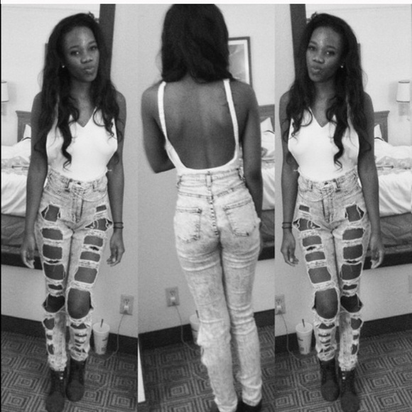 Side boob off white bodysuit , red side boob dress