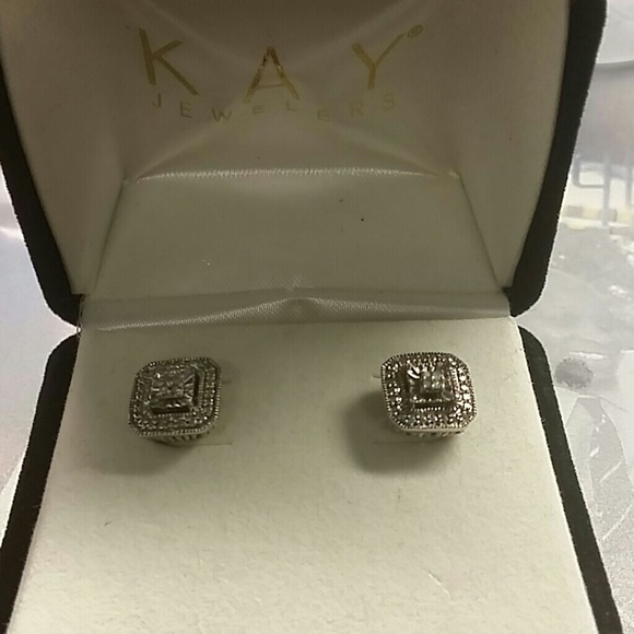 Silver and Diamond earrings