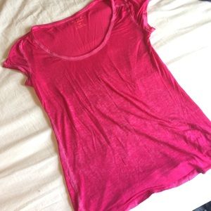 dark pink American Eagle swoop-neck shirt