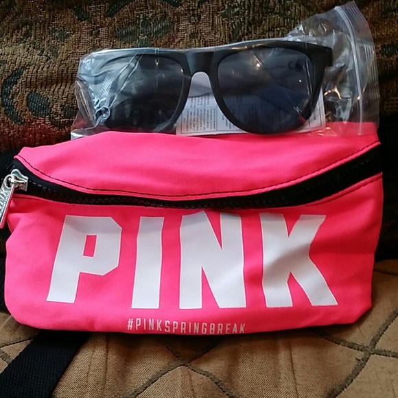 Pink Fanny Pack and sunglasses