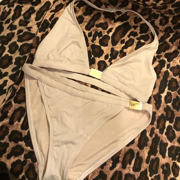 Calvin Klein beige two piece bathing suit