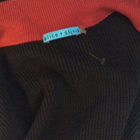 Alice + Olivia elegant red dk brown cascade knit L - Picture 4 of 4