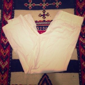 Ann Taylor White Stretch Capri Trousers