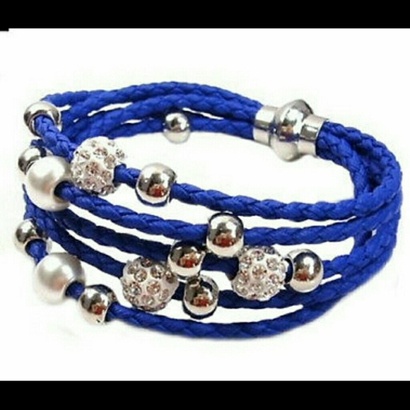 Multi Strap Pearl Crystal Magnetic Bracelet New